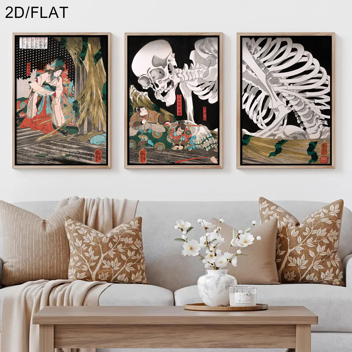 Home Decor Quirky - 3 قطع من لوحات قماشية فنية