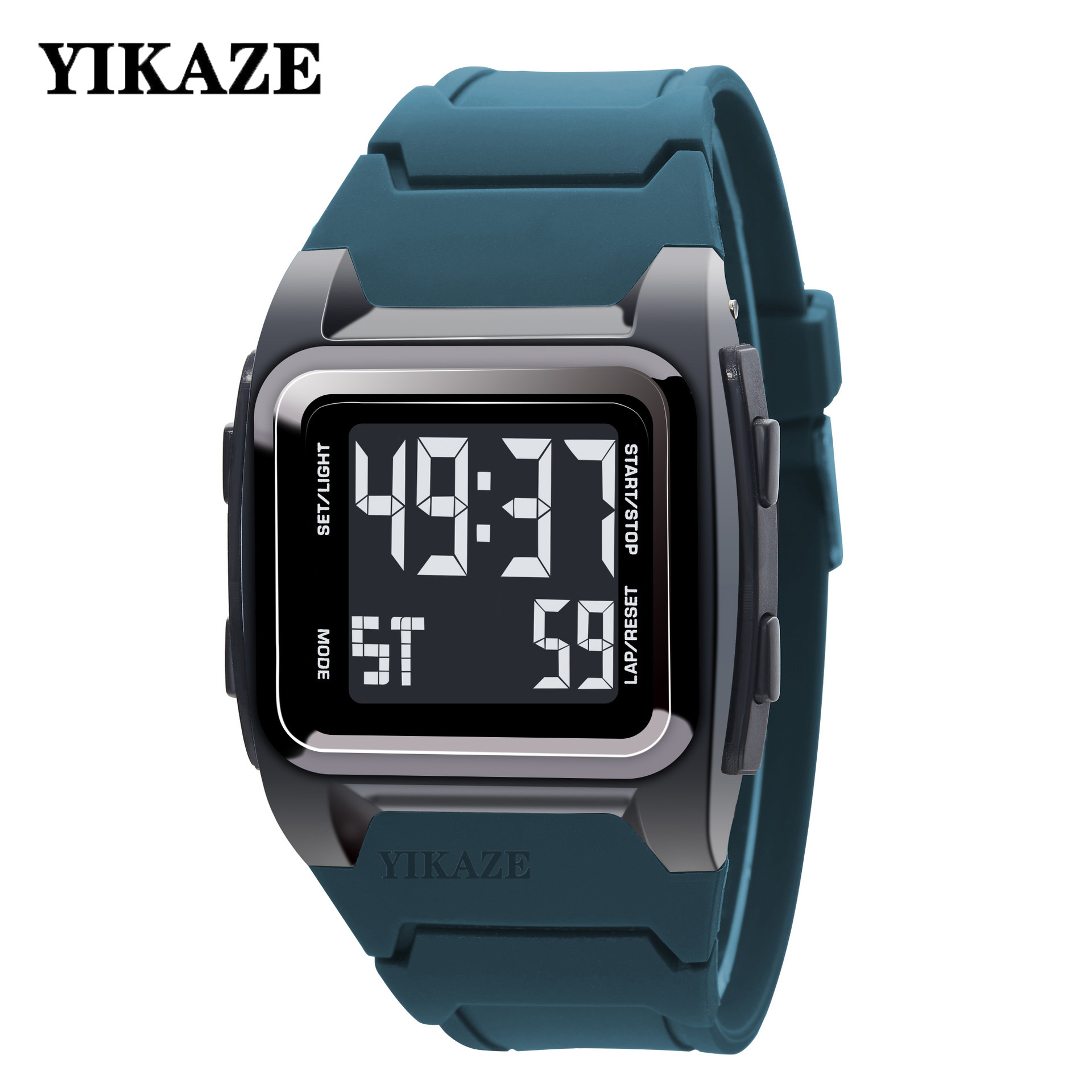 Vintage Alarm Clock - YIKAZE-ساعة رقمية للرجال متعددة الوظائف ،