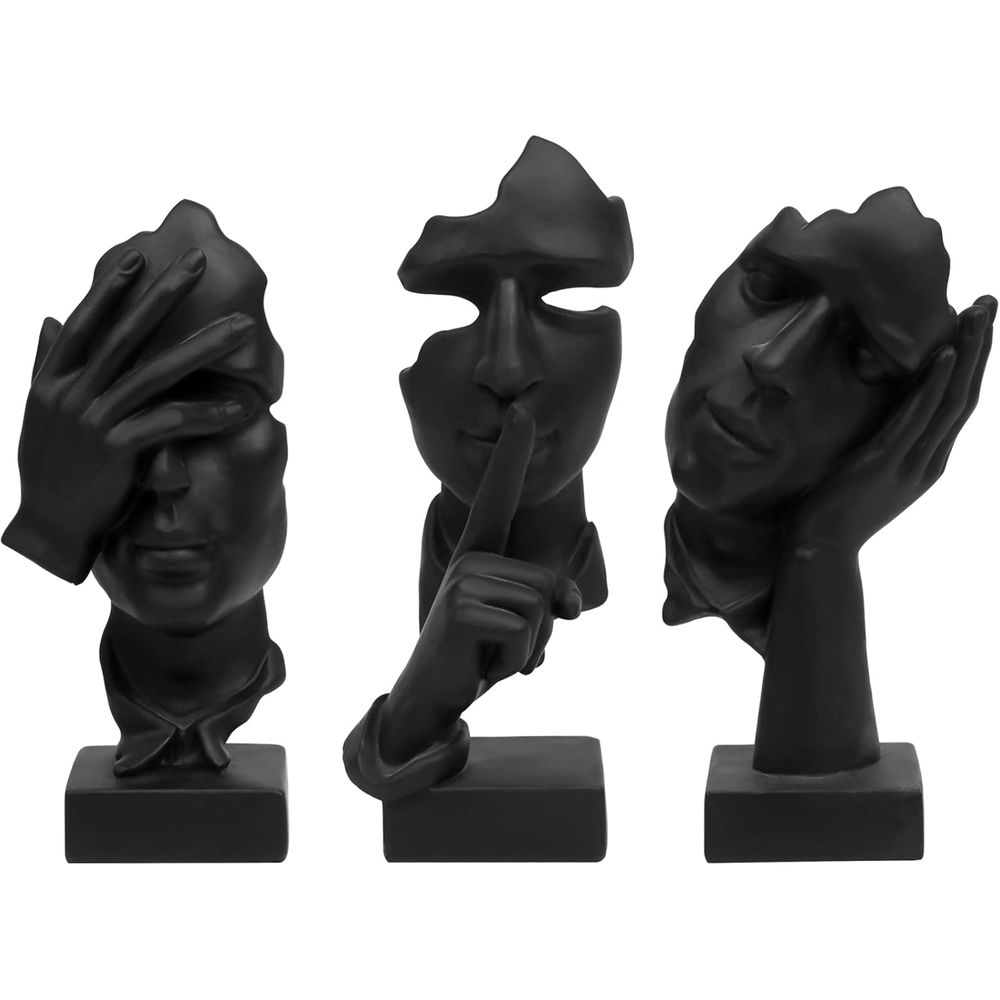 Abstract Sculpture Resin - 3 قطع تماثيل المفكر، تمثال فني
