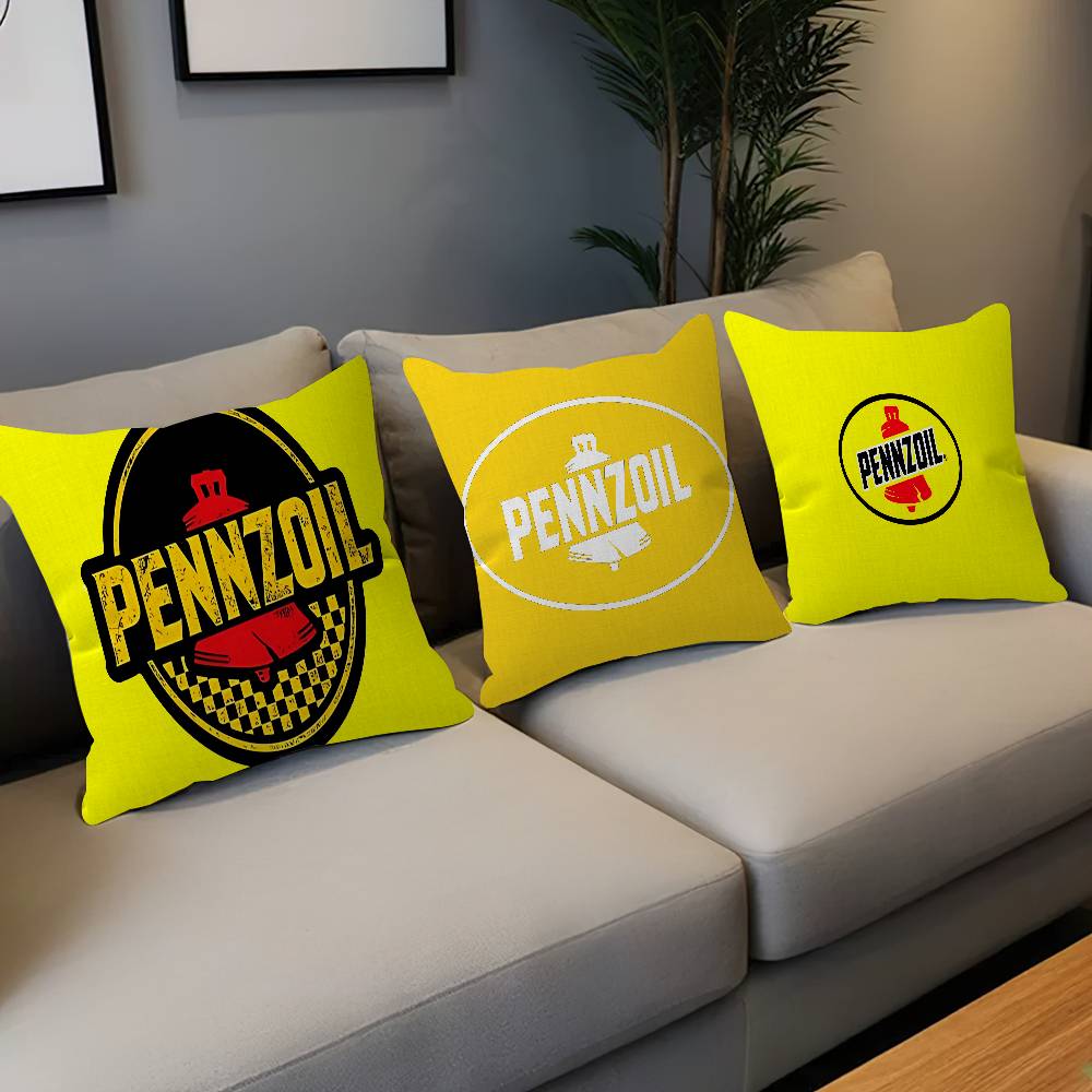 Home Decor Logo Design - غطاء وسادة بتصميم شعار PENNZOIL من
