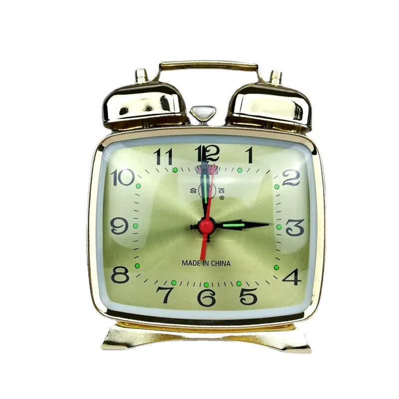 Vintage Alarm Clock - معدن ساعة منبه آلية عقارب الساعة