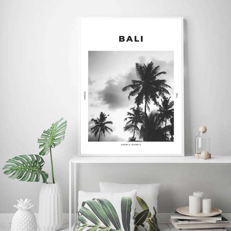 بالي السفر طباعة أسود أبيض الت - مراجعة Home Decor Ubud وسعره