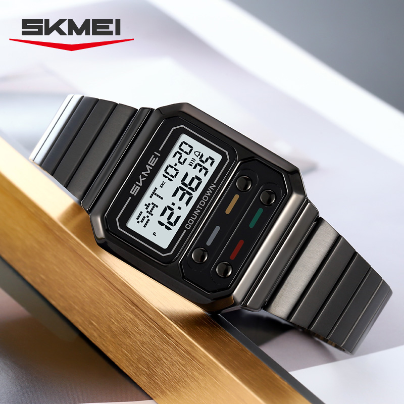 ساعة SKMEI 2448 الرقمية الإلكت - مراجعة Vintage Alarm Clock وسعره