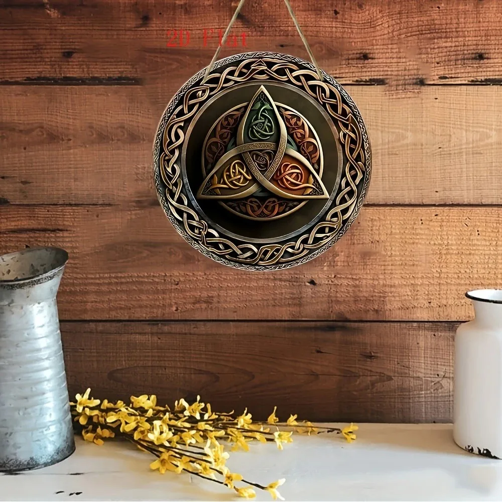 شعار خشبي دائري بعقدة سلتيك ري - مراجعة Home Decor Logo Design وسعره