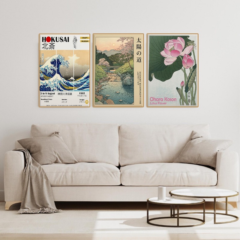لوحة فنية جدارية قماشية بتصميم - مراجعة Home Decor Japandi Style وسعره