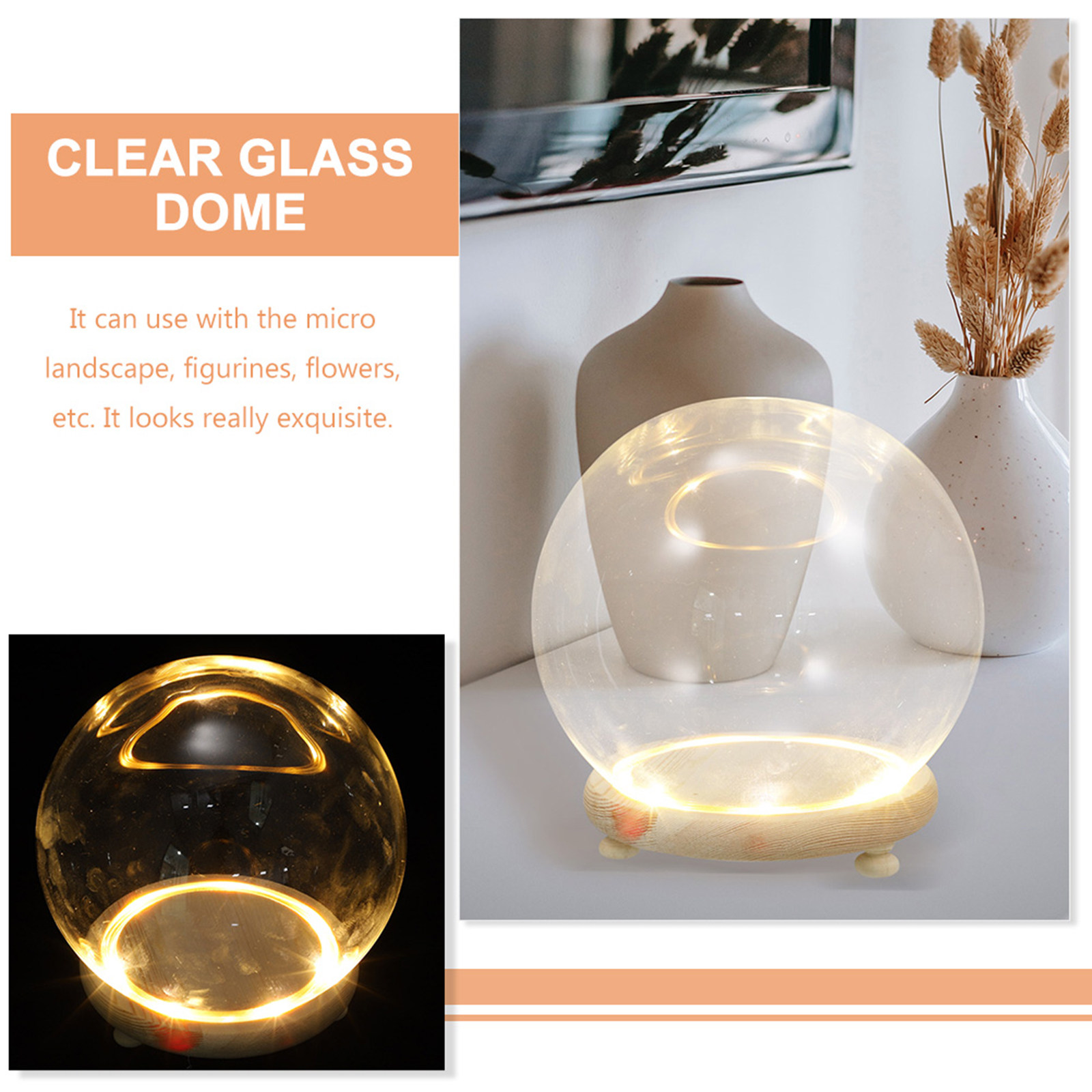 غطاء عرض زجاجي شفاف على شكل قب - مراجعة Home Decor Shop وسعره