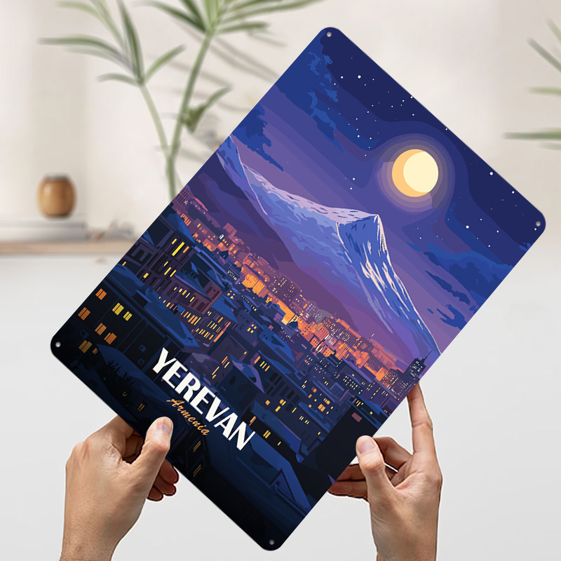 لوحة معدنية لمشهد ليلي ليريفان - مراجعة Home Decor Yerevan وسعره
