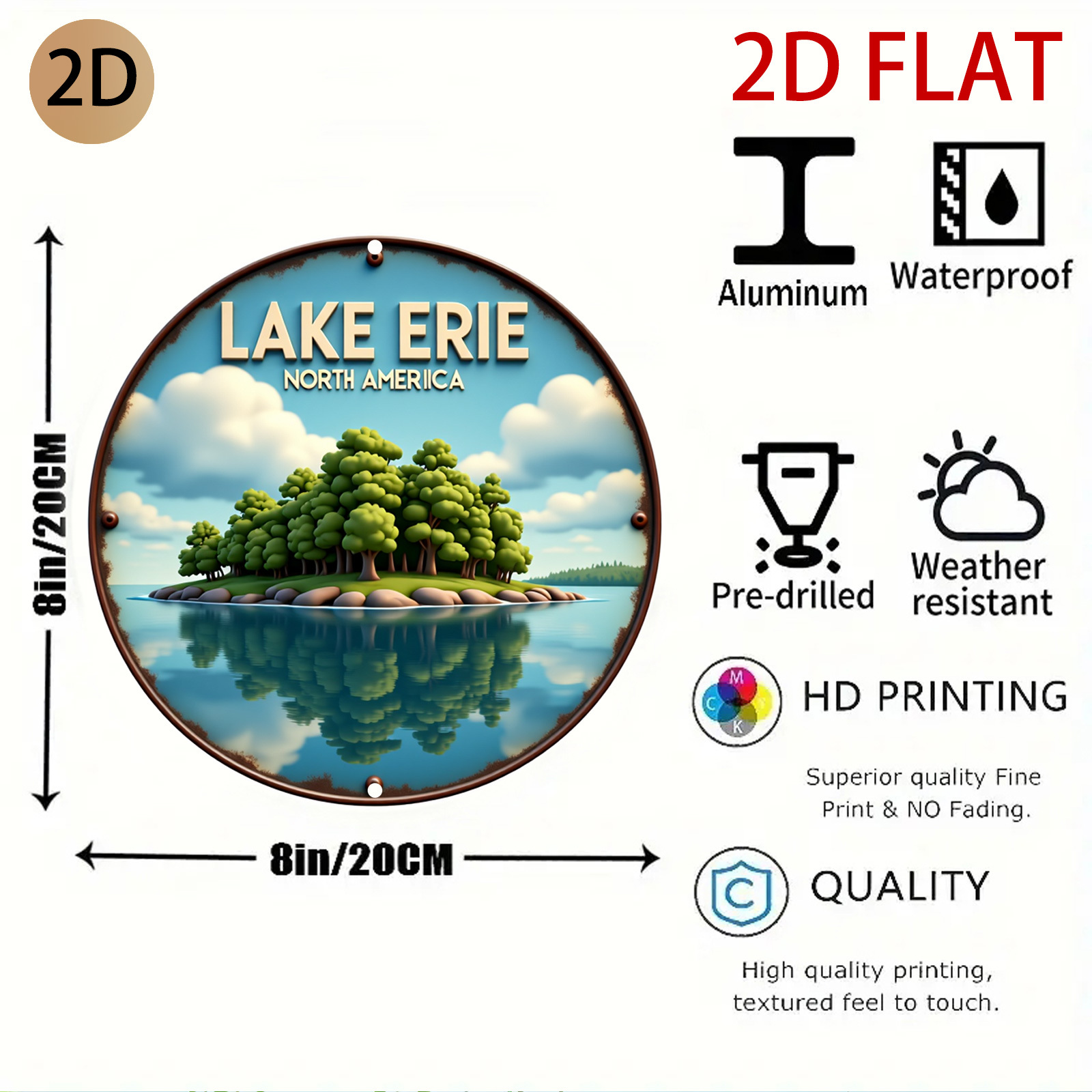 لوحة جدارية معدنية بتصميم دائر - مراجعة Home Decor Logo Design وسعره