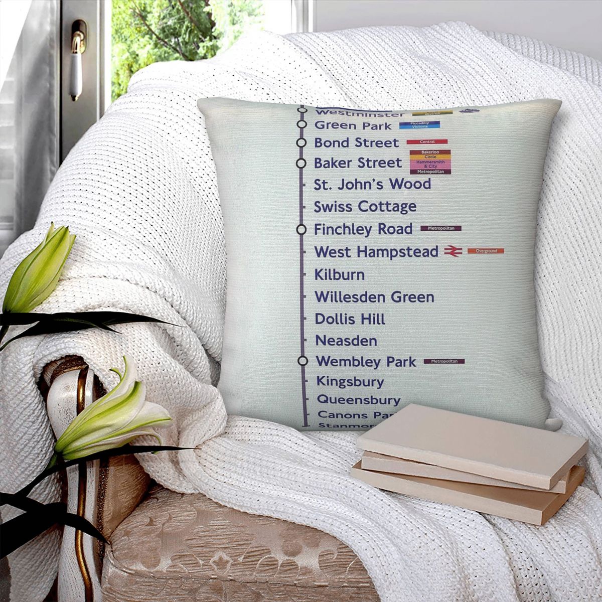 غطاء وسادة مربع بتصميم خط جوبي - مراجعة Home Decor London وسعره