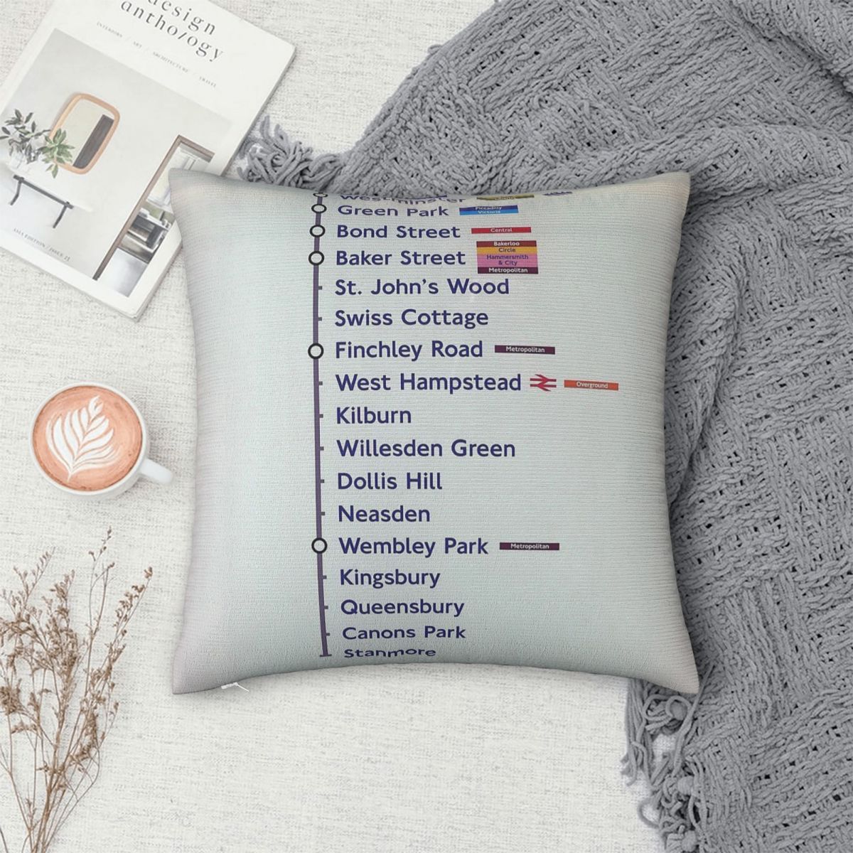 غطاء وسادة مربع بتصميم خط جوبي - مراجعة Home Decor London وسعره