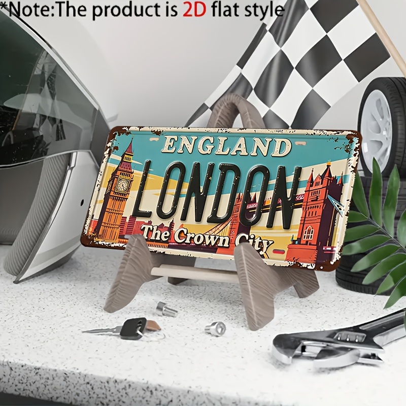 لوحة ترخيص معدنية عتيقة بتصميم - مراجعة Home Decor London وسعره