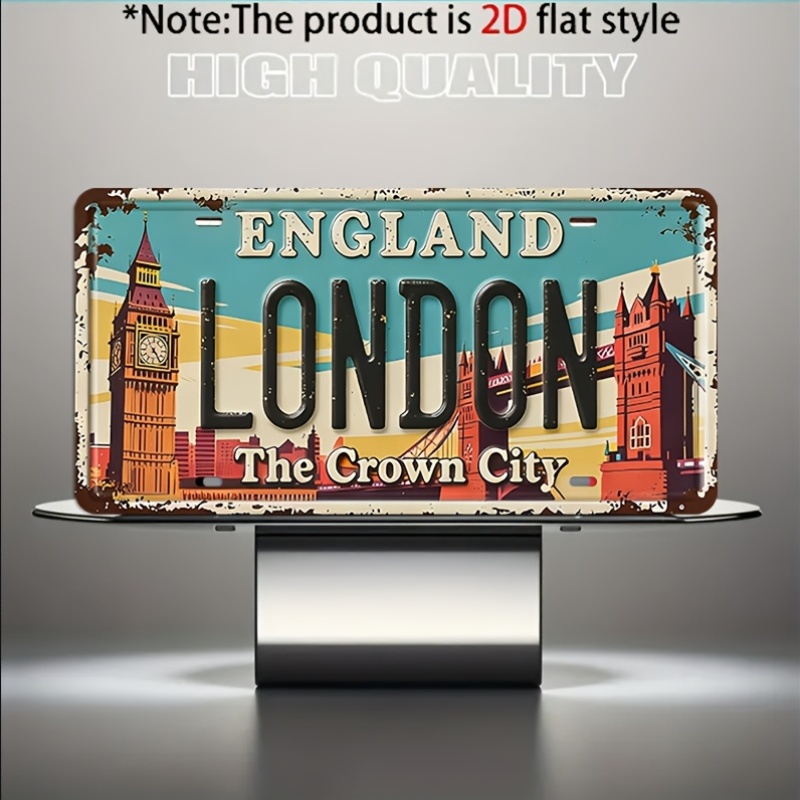 لوحة ترخيص معدنية عتيقة بتصميم - مراجعة Home Decor London وسعره