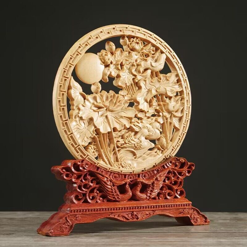 نحت الخشب التنين و فينيكس جولة - مراجعة Home Decor Quirky وسعره