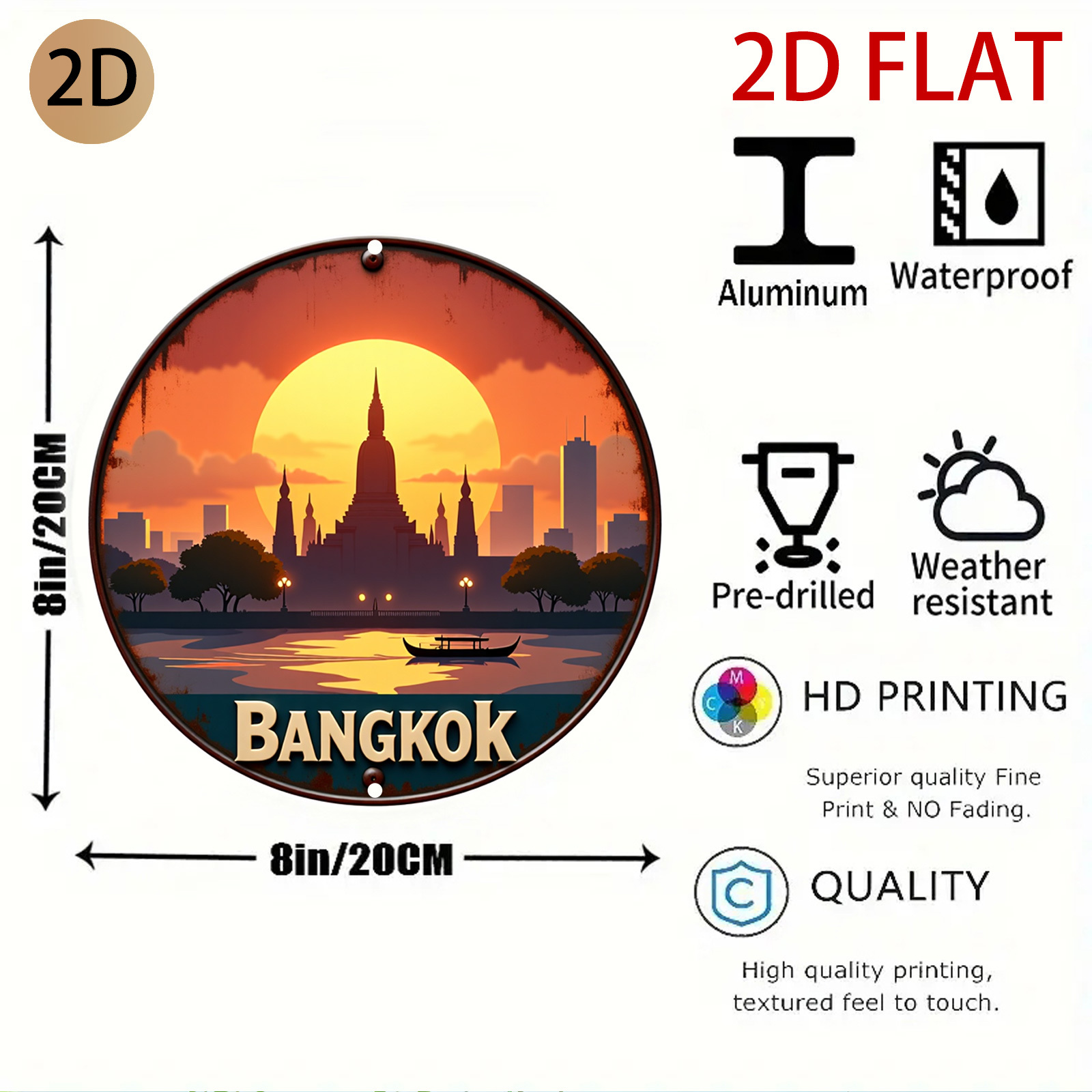 لوحة جدارية معدنية بتصميم ريتر - مراجعة Home Decor Logo Design وسعره