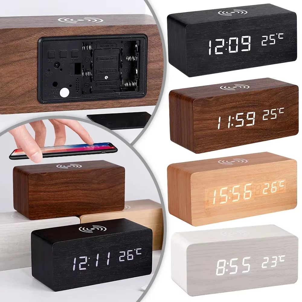 ساعة منبه رقمية LED خشبية تعمل - مراجعة Vintage Alarm Clock وسعره