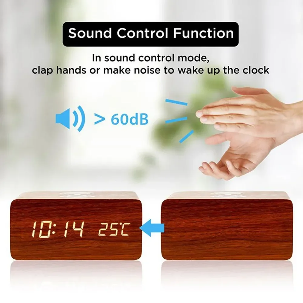 ساعة منبه رقمية LED خشبية تعمل - مراجعة Vintage Alarm Clock وسعره