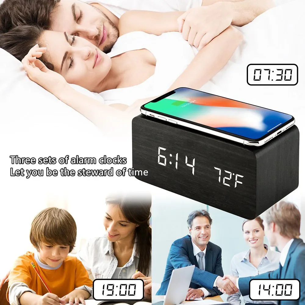 ساعة منبه LED رقمية خشبية تعمل - مراجعة Vintage Alarm Clock وسعره
