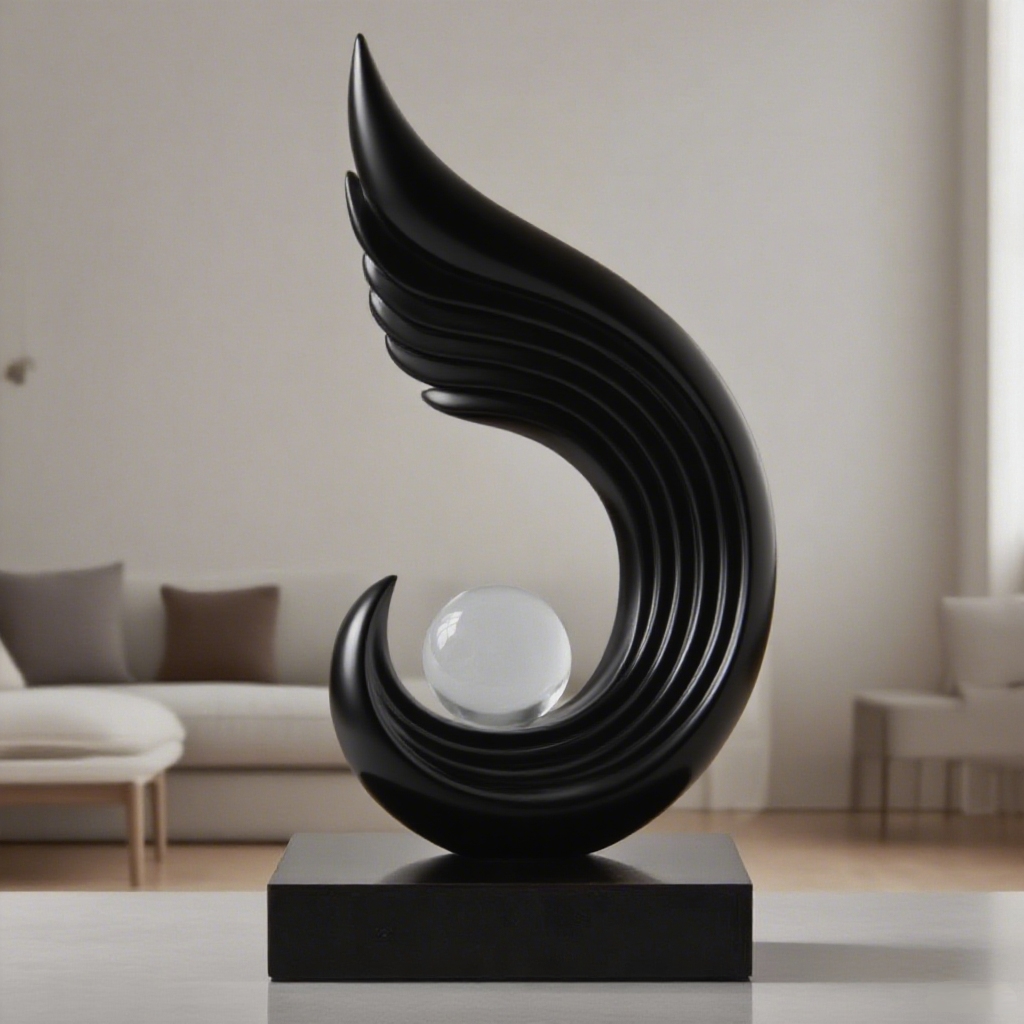 قطعة واحدة من زينة الرخاء لتزي - مراجعة Abstract Sculpture Resin وسعره