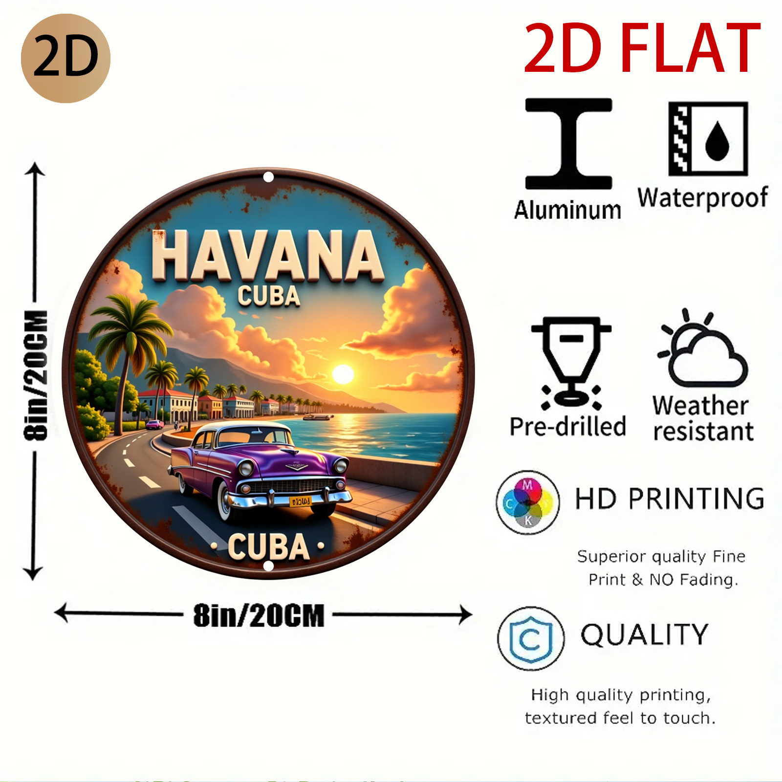 لوحة جدارية معدنية بتصميم دائر - مراجعة Home Decor Logo Design وسعره