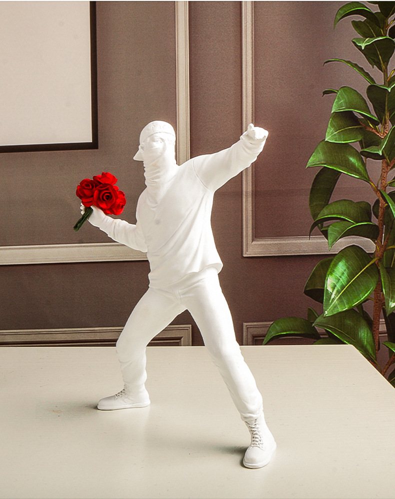 بانكسي-ديكور زهور لا يزال ، نح - مراجعة Abstract Sculpture Resin وسعره